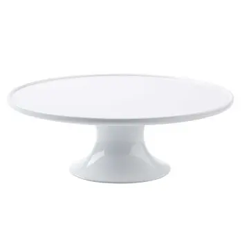 Tablecraft Round Cake Stand White 11.5"x11.5"x4" - Melamine