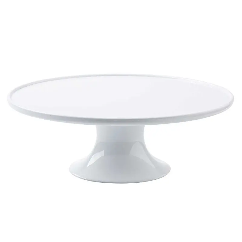 Tablecraft Round Cake Stand White 11.5"x11.5"x4" - Melamine
