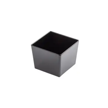 Tablecraft Simple Solutions Sixth Size Deep Straight-Sided Bowl 2.5 Qts Black 6.375"x6.375"x5" - Melamine