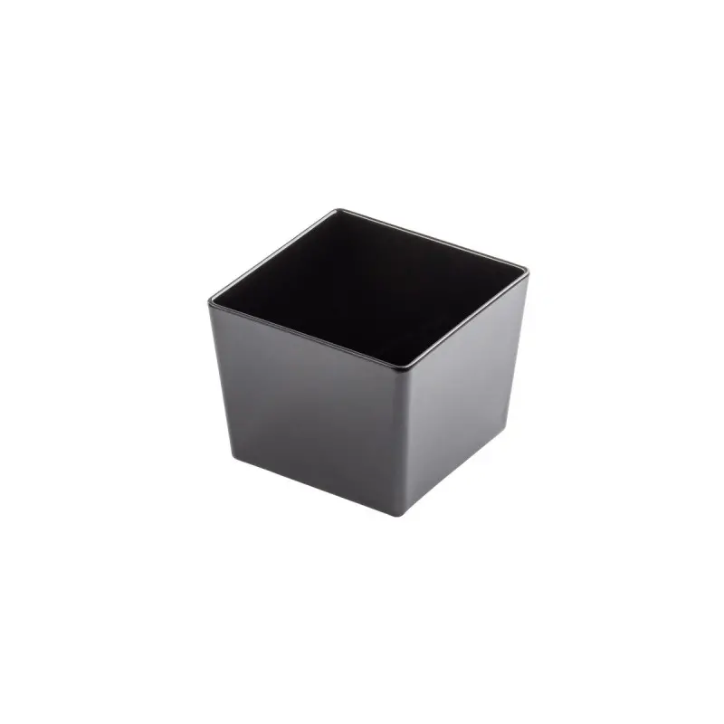 Tablecraft Simple Solutions Sixth Size Deep Straight-Sided Bowl 2.5 Qts Black 6.375"x6.375"x5" - Melamine
