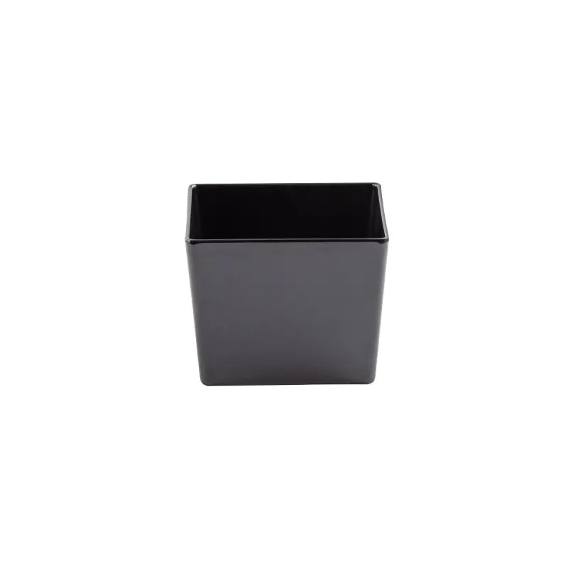 Tablecraft Simple Solutions Quarter Size Deep Straight-Sided Bowl 4.25 Qts Black 9.5"x6.375"x5" - Melamine