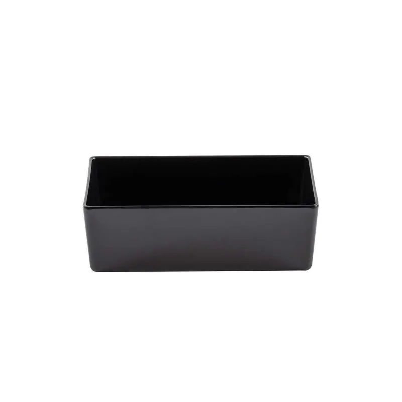 Tablecraft Simple Solutions Third Size Deep Straight-Sided Bowl 5.75 Qts Black 12.75"x6.375"x5" - Melamine