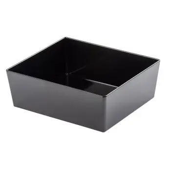 Tablecraft Simple Solutions Half Size Deep Straight-Sided Bowl 8.75 Qts Black 12.75"x9.5"x5" - Melamine