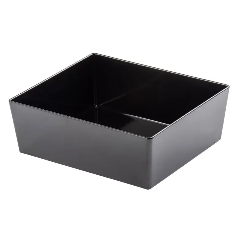 Tablecraft Simple Solutions Half Size Deep Straight-Sided Bowl 8.75 Qts Black 12.75"x9.5"x5" - Melamine