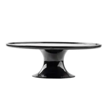Tablecraft Round Cake Stand Black 11.5"x11.5"x4" - Melamine