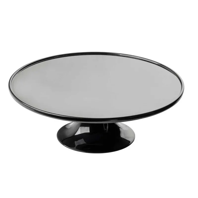 Tablecraft Round Cake Stand Black 11.5"x11.5"x4" - Melamine