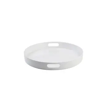 Tablecraft Round Serving Tray White 15"x15"x2" - Melamine