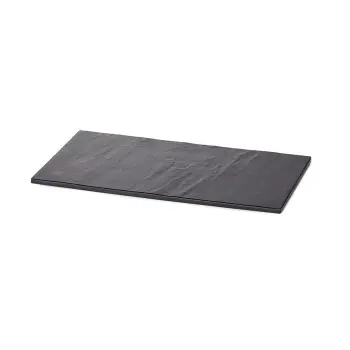 Tablecraft Frostone Slate Collection Rectangular Serving Tray Black 12.75"x6.875"x.32" - Melamine