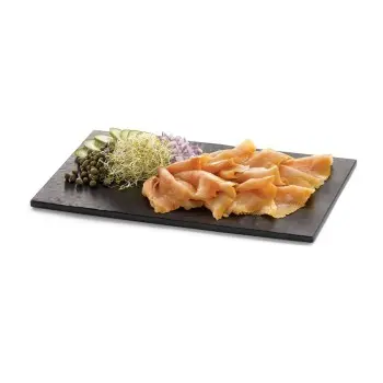 Tablecraft Frostone Slate Collection Rectangular Serving Tray Black 12.75"x6.875"x.32" - Melamine