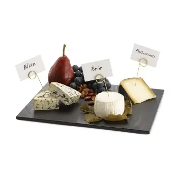Tablecraft Frostone Slate Collection Rectangular Serving Tray Black 12.75"x10.375"x.375" - Melamine