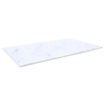Tablecraft Frostone Collection Rectangular Serving Tray White Marble 20.75"x12.75"x.3125" - Melamine