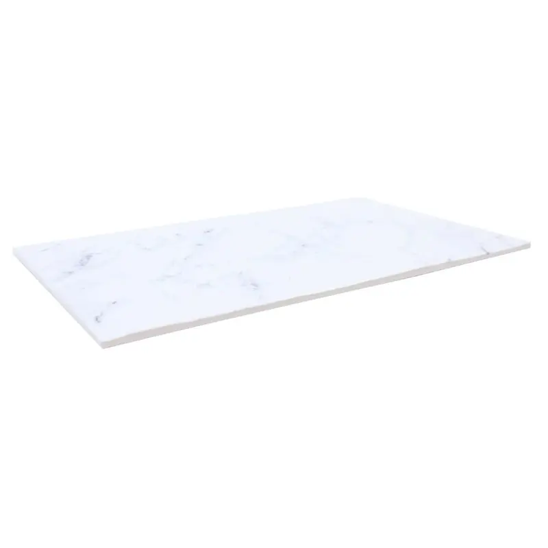 Tablecraft Frostone Collection Rectangular Serving Tray White Marble 20.75"x12.75"x.3125" - Melamine