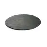 Tablecraft Frostone Slate Collection Round Serving Tray Black 16"x16"x.3" - Melamine