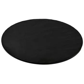 Tablecraft Frostone Slate Collection Round Serving Tray Black 13"x13"x.3" - Melamine
