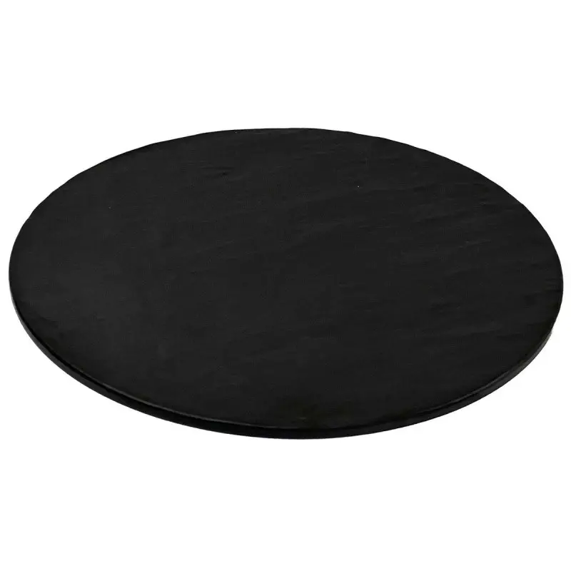 Tablecraft Frostone Slate Collection Round Serving Tray Black 13"x13"x.3" - Melamine