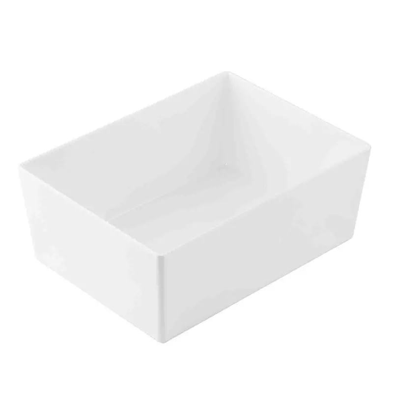Tablecraft Simple Solutions Half Size Deep Straight-Sided Bowl 8.75 Qts White 12.75"x9.5"x5" - Melamine