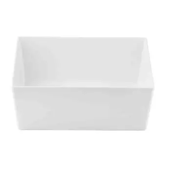 Tablecraft Simple Solutions Half Size Deep Straight-Sided Bowl 8.75 Qts White 12.75"x9.5"x5" - Melamine