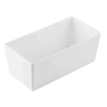 Tablecraft Simple Solutions Third Size Deep Straight-Sided Bowl 5.75 Qts White 12.75"x6.375"x5" - Melamine