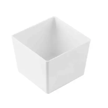 Tablecraft Simple Solutions Sixth Size Deep Straight-Sided Bowl 2.5 Qts White 6.375"x6.375"x5" - Melamine