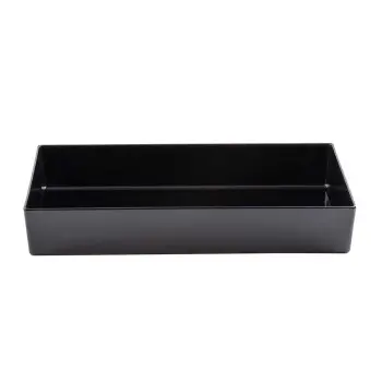 Tablecraft Simple Solutions Full Size Straight-Sided Bowl 10 Qts Black 19"x12.75"x3" - Melamine