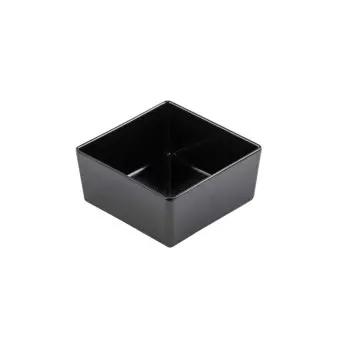 Tablecraft Simple Solutions Sixth Size Straight-Sided Bowl 1.5 Qts Black 6.375"x6.375"x3" - Melamine
