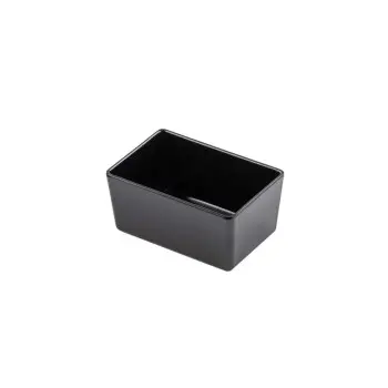 Tablecraft Simple Solutions Ninth Size Straight-Sided Bowl 1 Qts Black 6.375"x4.25"x3" - Melamine