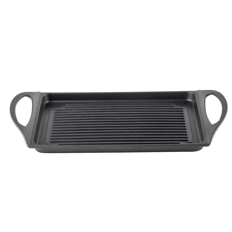 Tablecraft Die-Cast Cookware Rectangular Grill Pan Black 17.875"x10.75"x2.125" - Die-Cast Aluminum