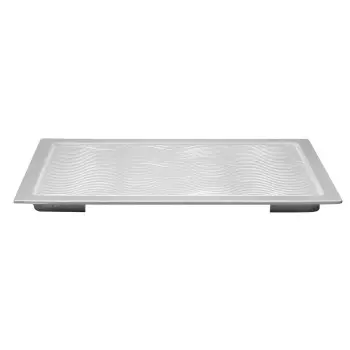 Tablecraft Single Well Hot Well Cover 13.5"x21.625"x.25" - Aluminum Wave Pattern