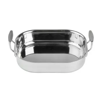 Tablecraft Tri-Ply Cookware Rectangular Roasting Pan 3.5 Qts 13.25"x9.625"x4.375" - Stainless Steel (18/0) - NSF