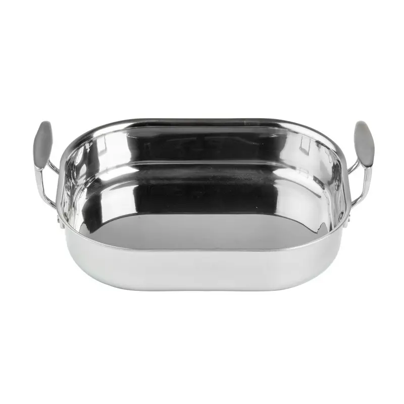 Tablecraft Tri-Ply Cookware Rectangular Roasting Pan 3.5 Qts 13.25"x9.625"x4.375" - Stainless Steel (18/0) - NSF