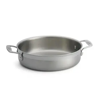 Tablecraft Tri-Ply Cookware Round Brazier Pan 3 Qts 13.125"x10"x2.5" - Stainless Steel (18/0) - NSF