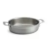 Tablecraft Tri-Ply Cookware Round Brazier Pan 3 Qts 13.125"x10"x2.5" - Stainless Steel (18/0) - NSF