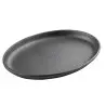 Tablecraft Oval Sizzle Platter Black 9.25"x6.875"x.875" - Cast Iron Item is Seasoned w/ Soybean Oil.