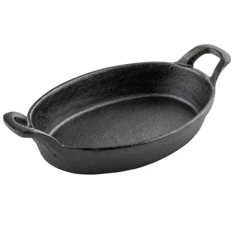 Tablecraft Cast Iron Cookware Oval Au Gratin 24 Oz. 10.75"x6"x2.5" - Cast Iron