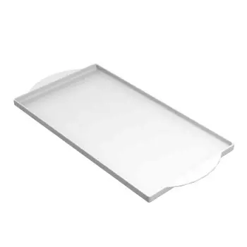 Tablecraft Rectangular Tray 24.25"x13.5"x1" White Nylon Coated Cast Aluminum