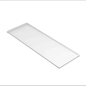 Tablecraft Rectangular Platter 19.5"x6.875"x1" White Nylon Coated Cast Aluminum