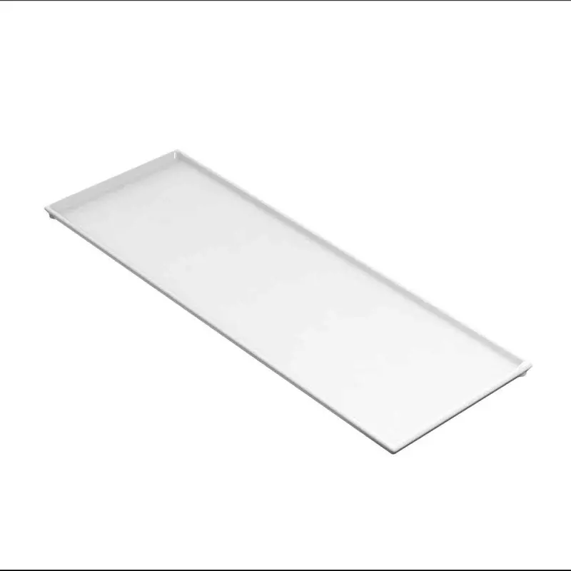 Tablecraft Rectangular Platter 19.5"x6.875"x1" White Nylon Coated Cast Aluminum
