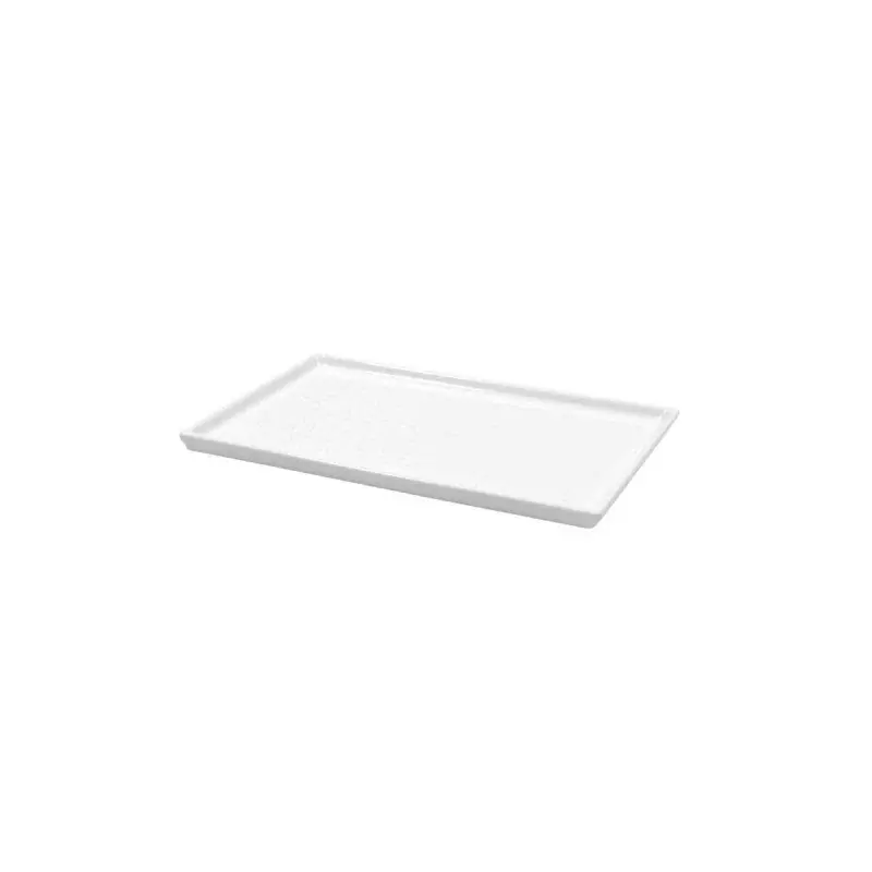 Tablecraft Fourth Size Tray 10.5"x6.5"x.375" White Nylon Coated Cast Aluminum