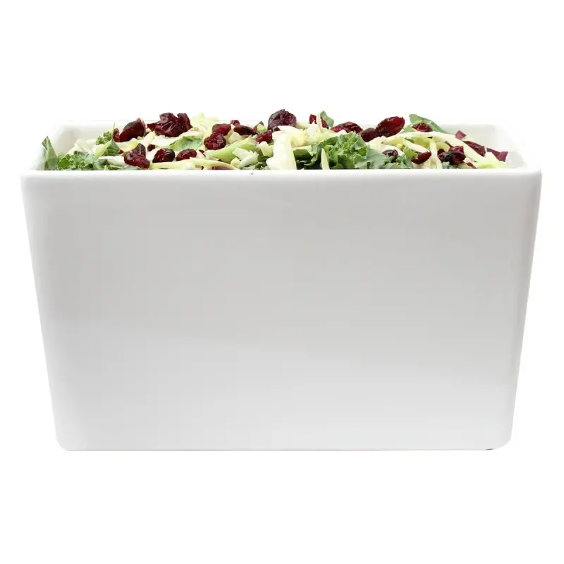 Tablecraft Contemporary Collection Straight-Sided Bowl 3.5 Qts 10"x5"x6" White Nylon Coated Cast Aluminum