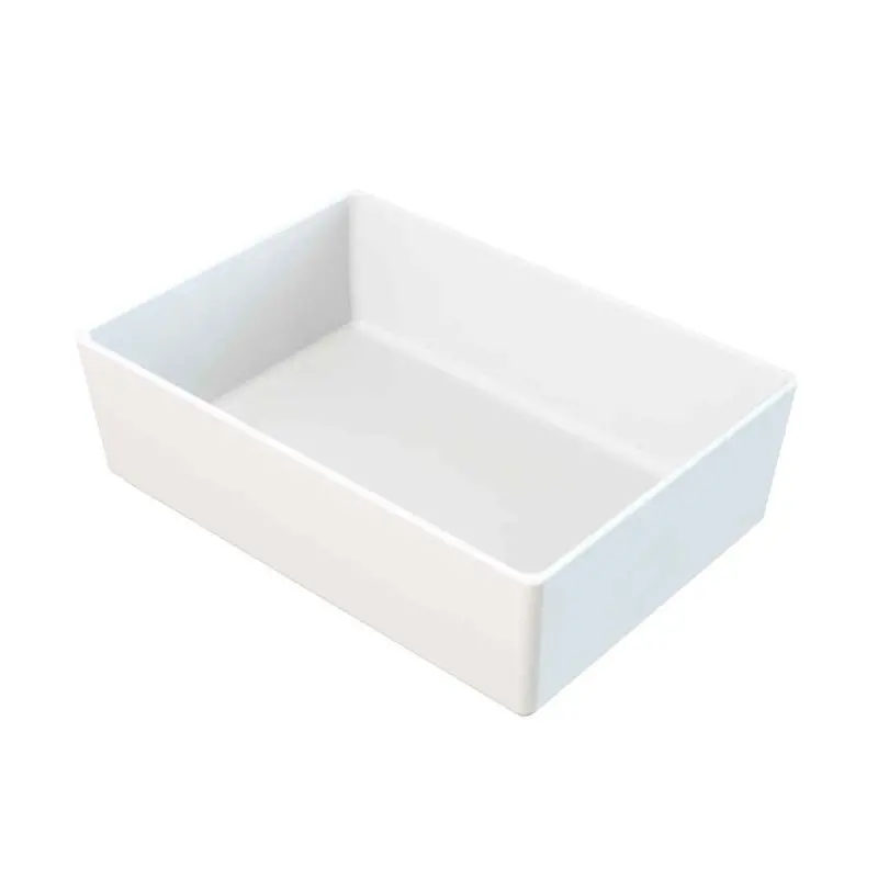 Tablecraft Contemporary Collection Straight-Sided Bowl 3 Qts 10"x7"x3.125" White Nylon Coated Cast Aluminum