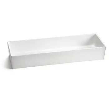 Tablecraft Contemporary Collection Straight-Sided Bowl 5.5 Qts 19.625"x6.875"x3.125" White Nylon Coated Cast Aluminum