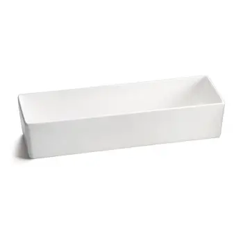 Tablecraft Contemporary Collection Straight-Sided Bowl 3.25 Qts 15"x5"x3" White Nylon Coated Cast Aluminum