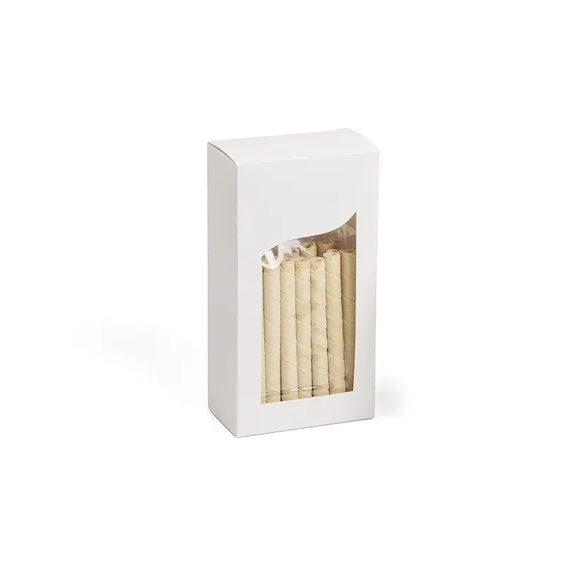 White Classic Chocolate Confectionery Window Boxes 90 x 50 x 170 mm - Pack of 100 pcs White Classic Chocolate Confectionery Window Boxes 90 x 50 x 170 mm - Pack of 100 pcs