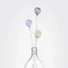 Designer Craspedia Set , 3 Pieces, Yellow, Grey And Lilac Flower - 110 x 110 x 610 mm - Set of 6
