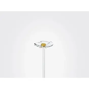 Designer Margherita, Transparent And Yellow Flower - 60 x 60 x 260 mm - Set of 6