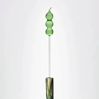 Designer Bean, Green Flower - 110 x 110 x 610 mm - Set of 6
