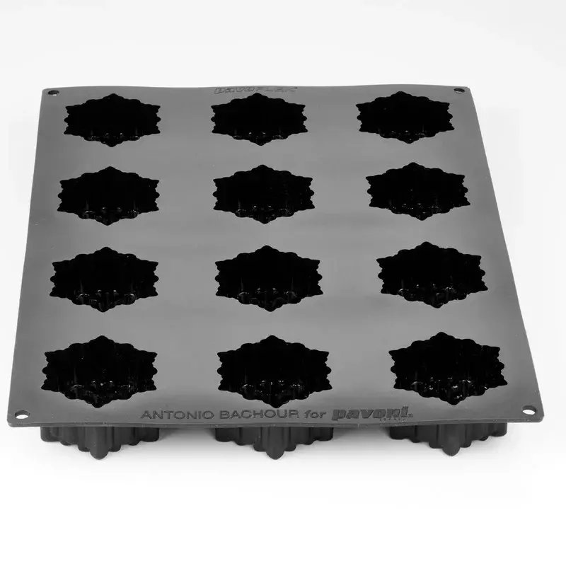 Professional Single Portion Snowflake Silicone Mold by Antonio Bachour - ø 75 mm x 35 h mm - 12 cavity - 110 ml Professional Single Portion Snowflake Silicone Mold by Antonio Bachour - ø 75 mm x 35 h mm - 12 cavity - 110 ml