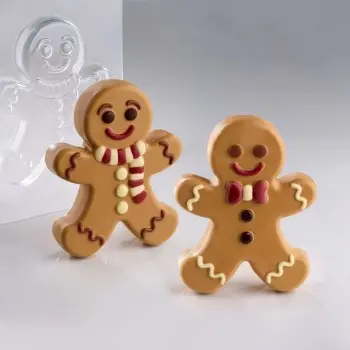Pavoni Thermoformed Gingerman Chocolate Mold by Fabrizio Fiorani - 128 mm x 160 mm × h 40 mm - 200 gr - 2 pcs