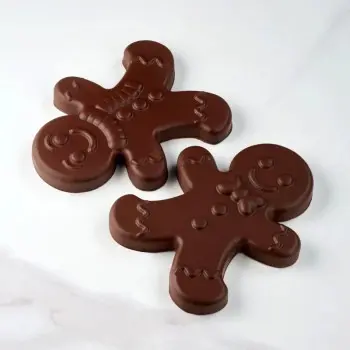 Pavoni Thermoformed Gingerman Chocolate Mold by Fabrizio Fiorani - 128 mm x 160 mm × h 40 mm - 200 gr - 2 pcs