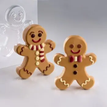 Pavoni Thermoformed Gingerman Chocolate Mold by Fabrizio Fiorani - 128 mm x 160 mm × h 40 mm - 200 gr - 2 pcs